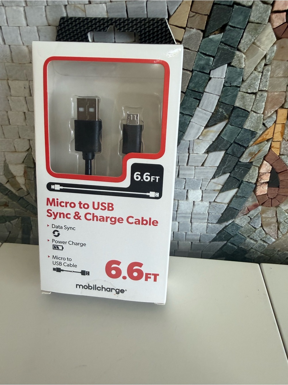 Black Micro USB to USB Sync & Charge Cable - 6.6ft